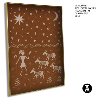 Artwork in Metal Champagne Gold Frame