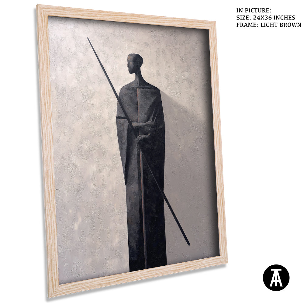 Artwork in Light Brown Frame