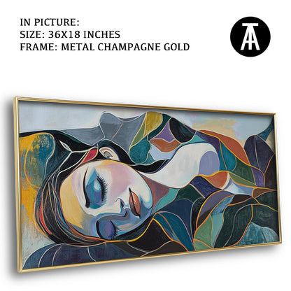 Artwork in Light Brown Frame