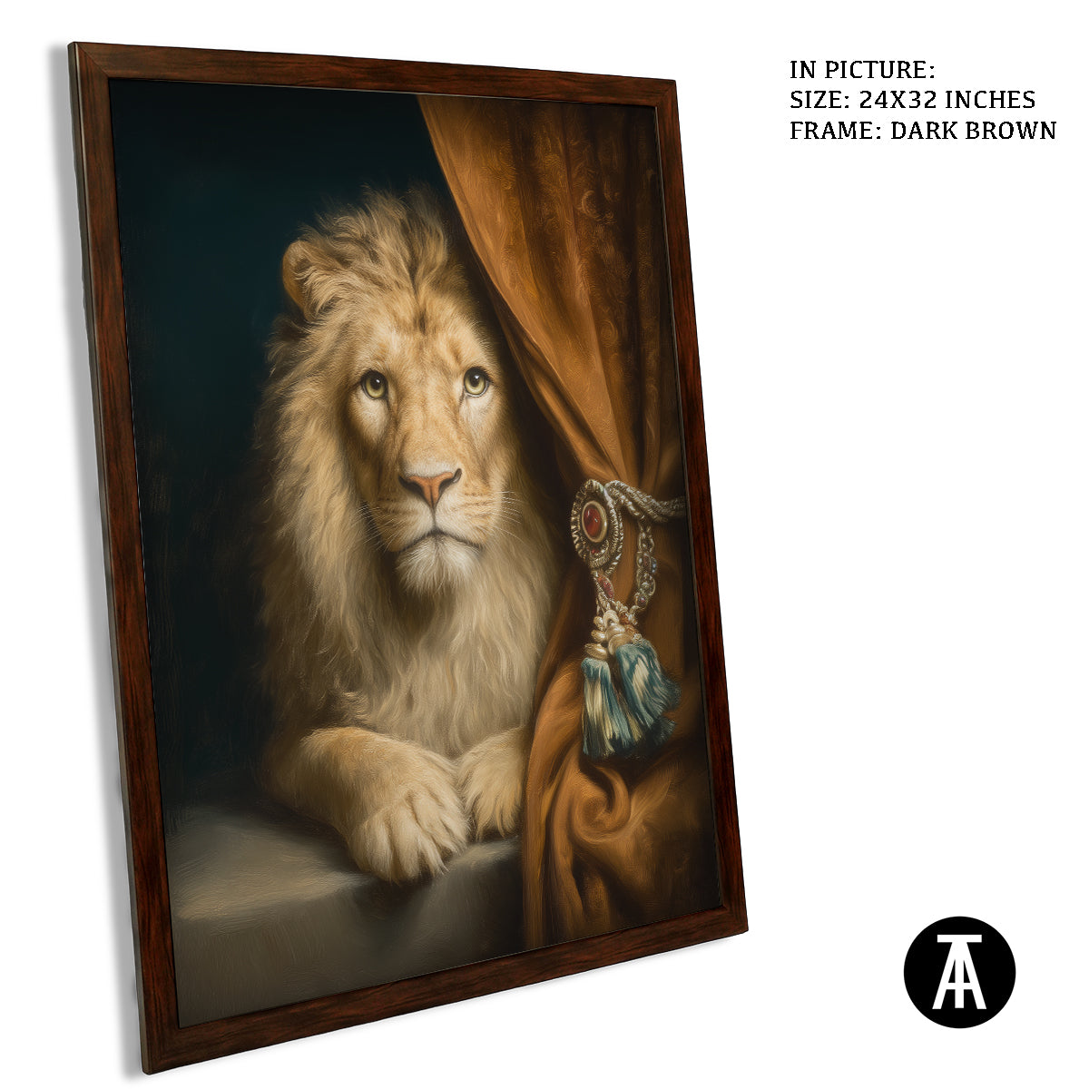 Artwork in Dark Brown Frame
