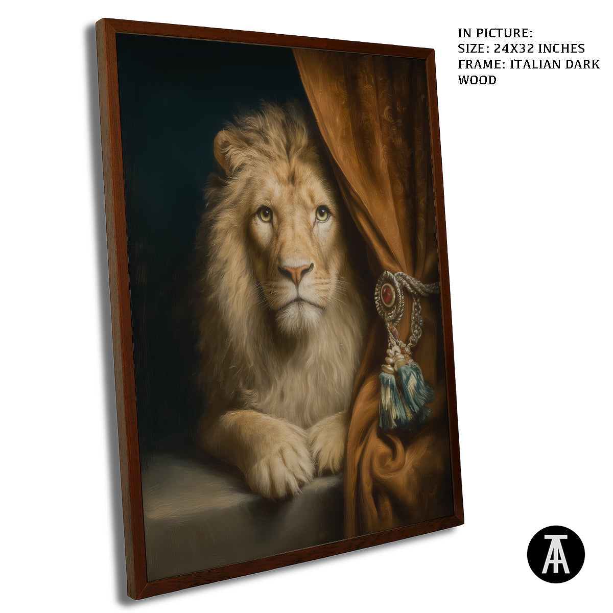 Artwork in Dark Wood Frame