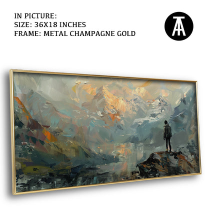 Artwork in Light Brown Frame