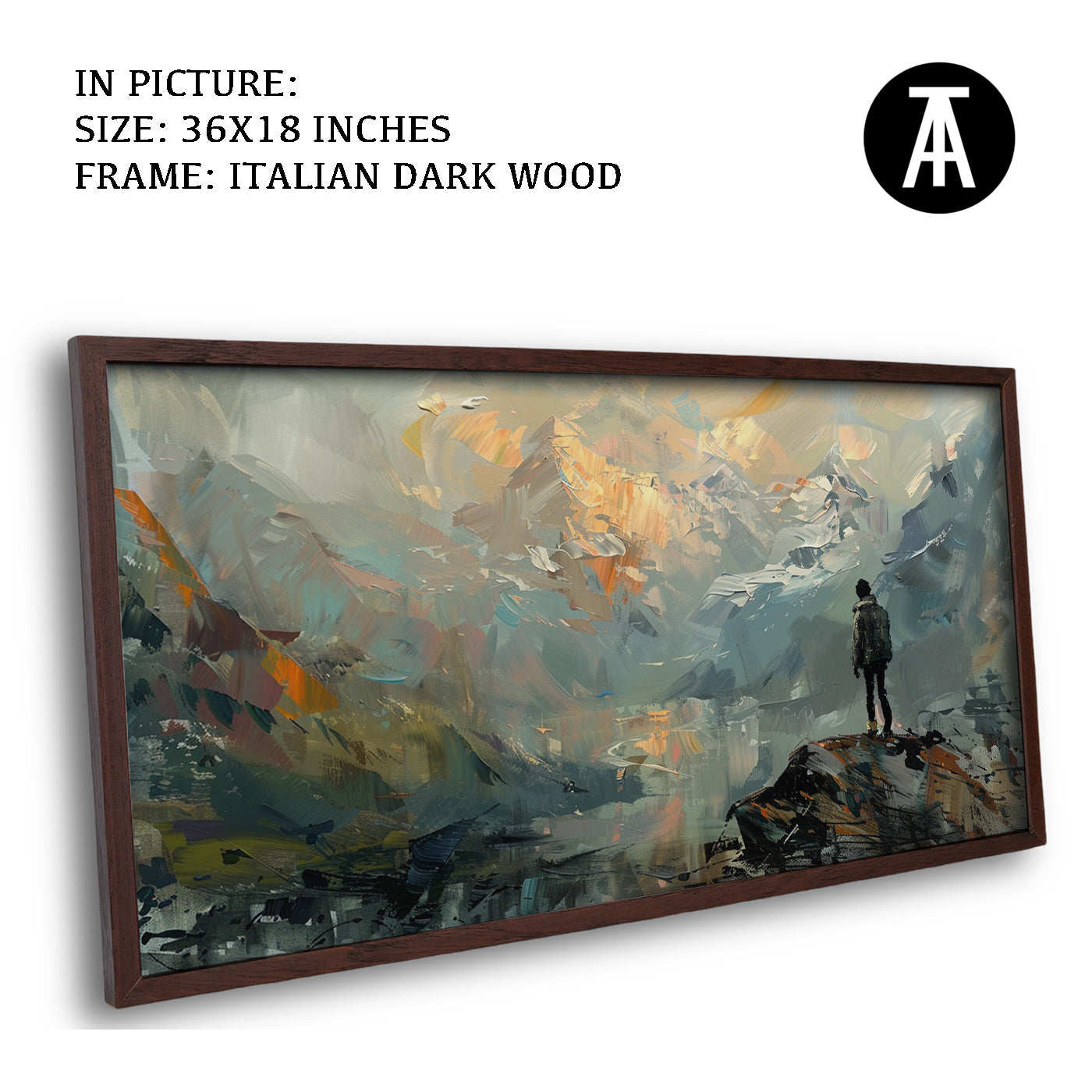 Artwork in Dark Wood Frame