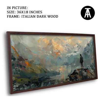 Artwork in Dark Wood Frame