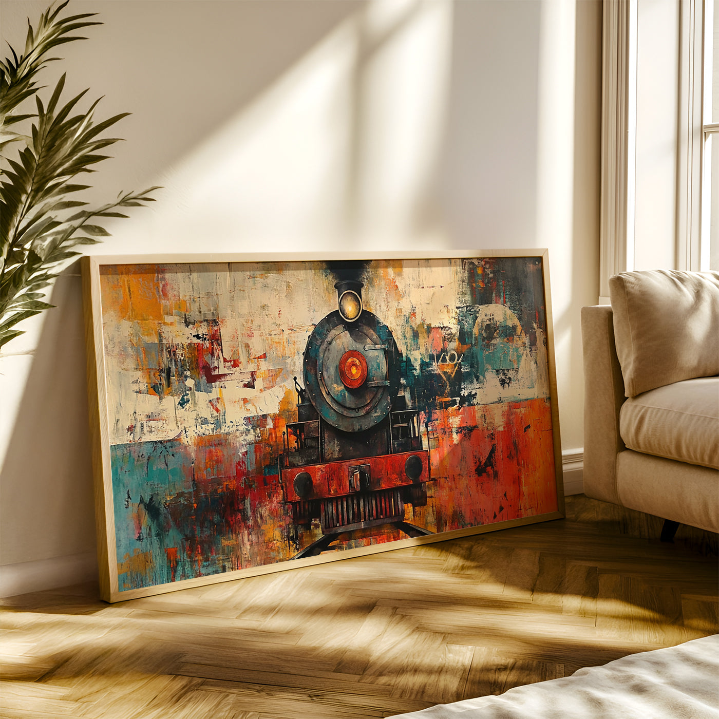 Modern Art Painting in a Lifestyle Setting