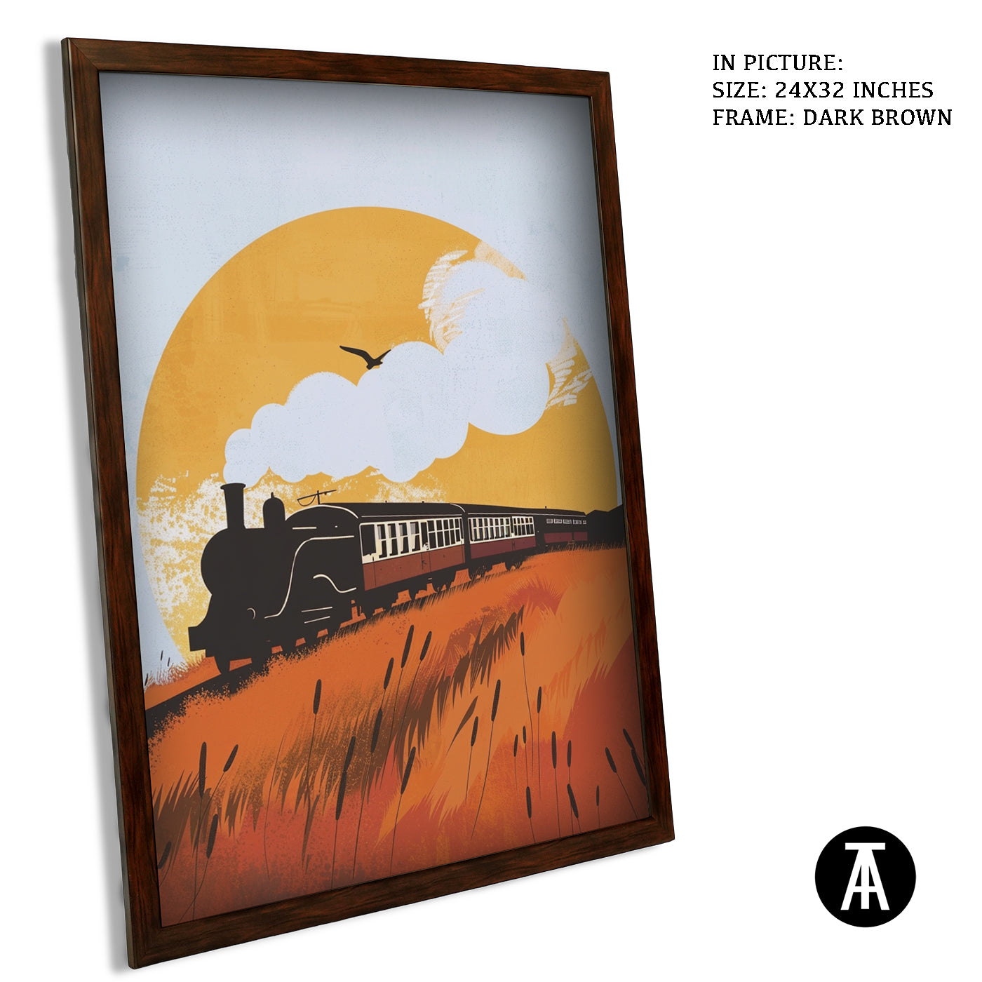Artwork in Dark Brown Frame
