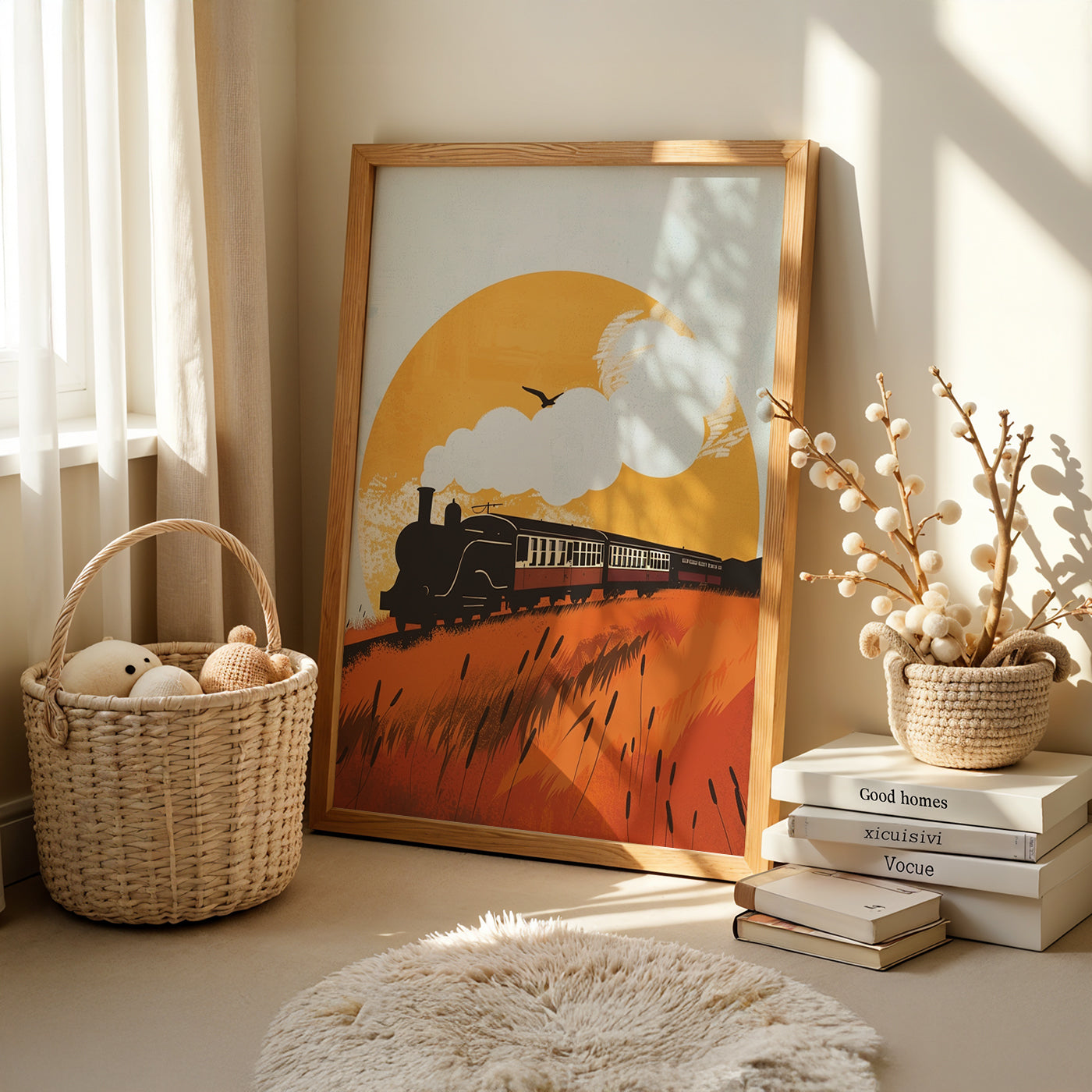 Boho Art Painting in a Lifestyle Setting