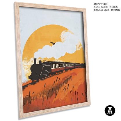 Artwork in Light Brown Frame