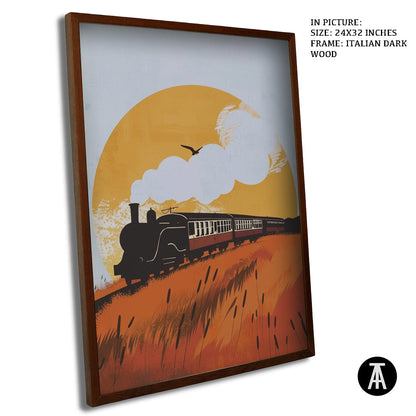 Artwork in Dark Wood Frame