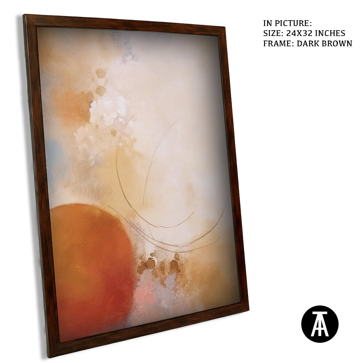 Sample Artwork in Dark Brown Frame