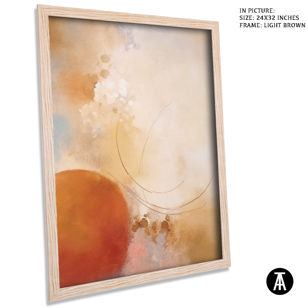 Sample Artwork in Light Brown Frame