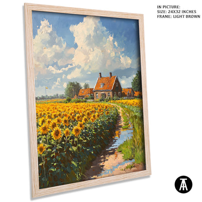 Artwork in Dark Brown Frame