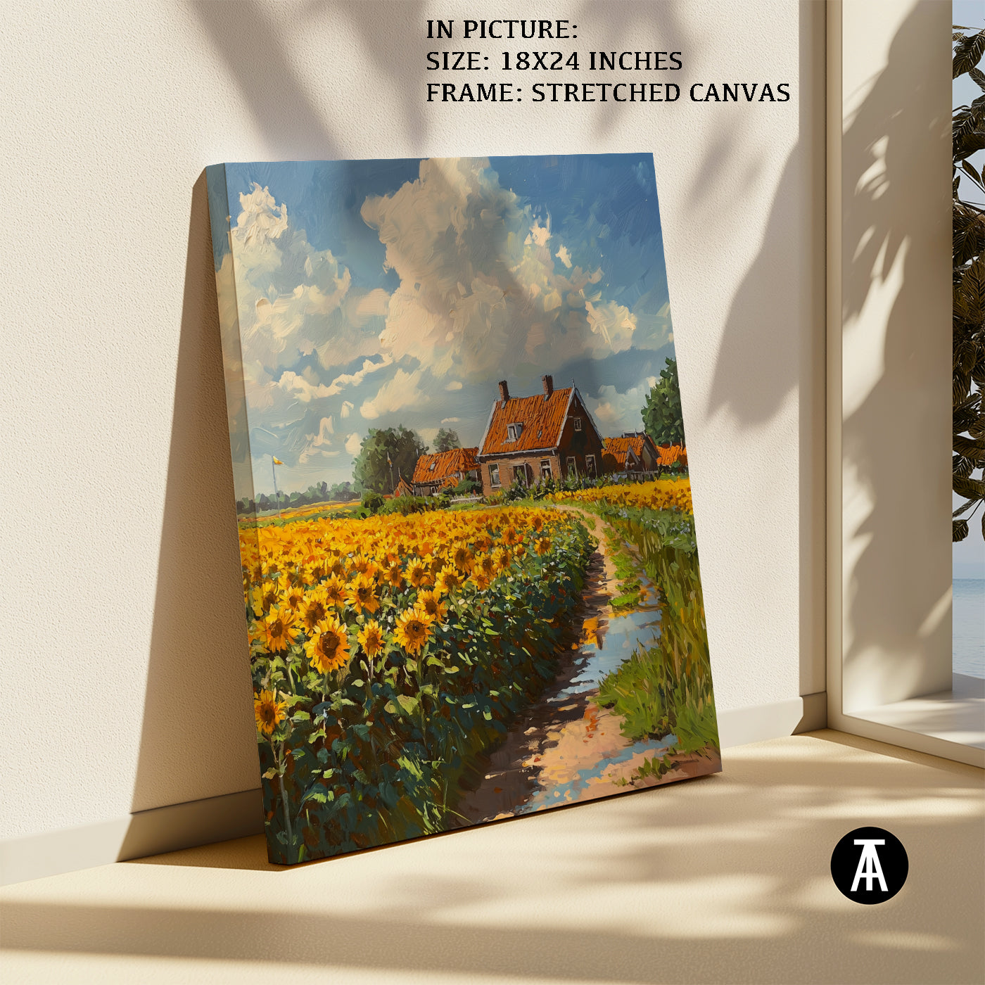 Artwork in Natural Wood Frame
