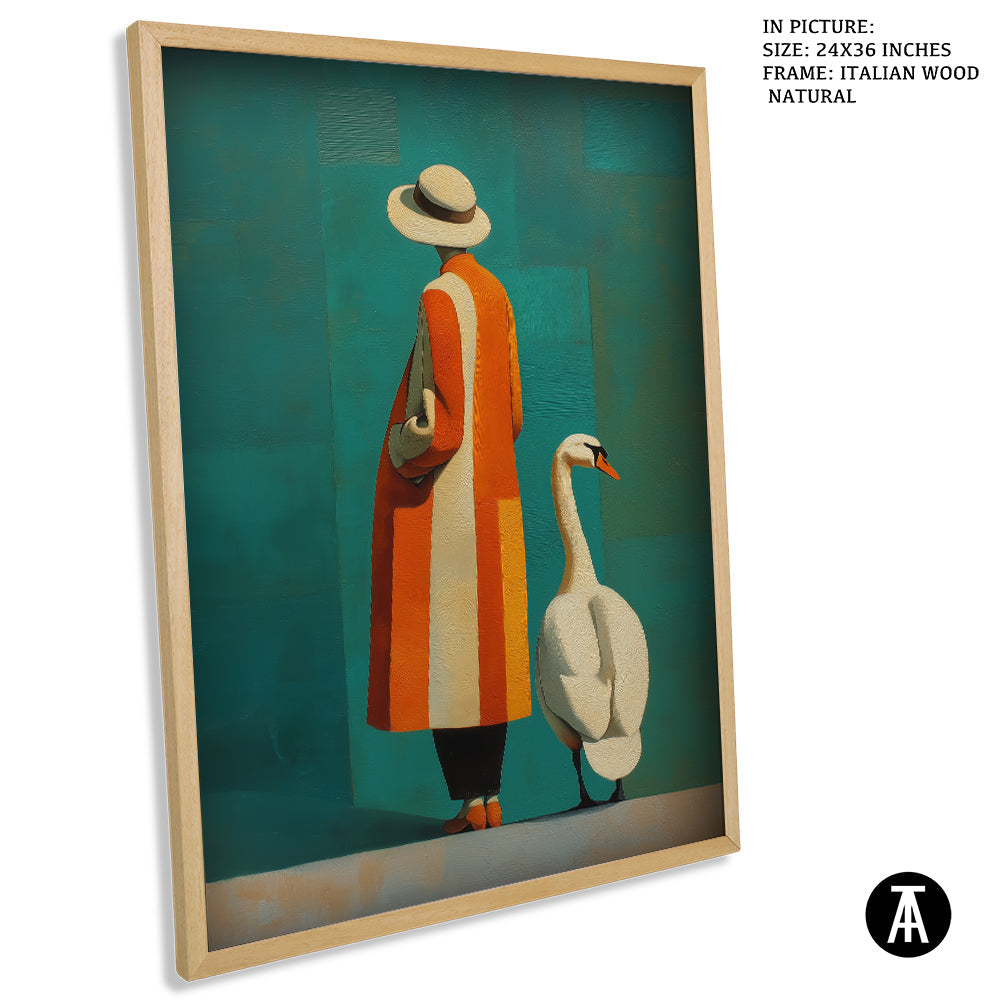 Artwork in Natural Wood Frame