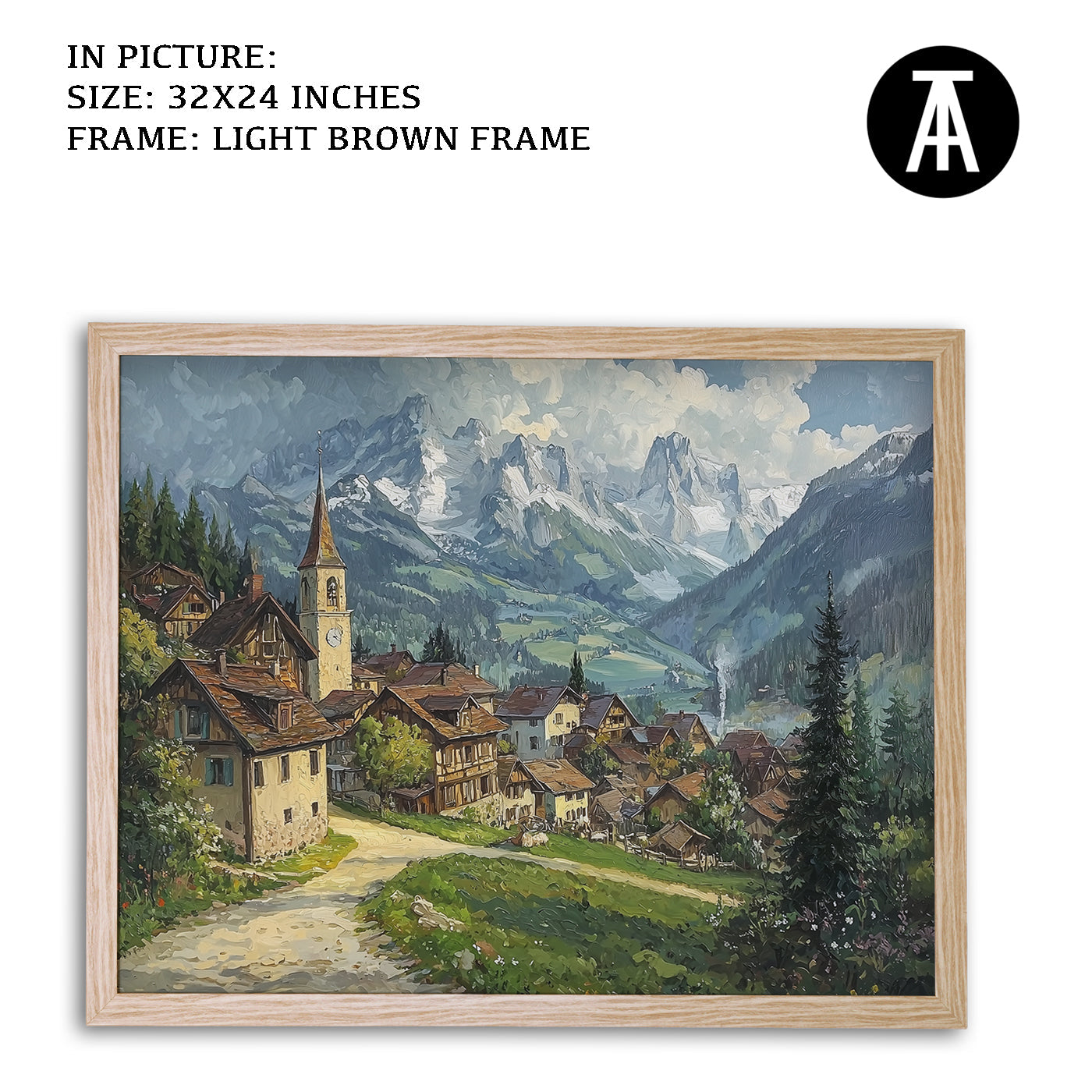 Artwork in Dark Brown Frame