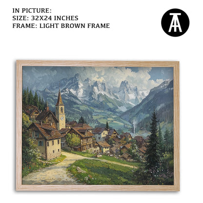 Artwork in Dark Brown Frame