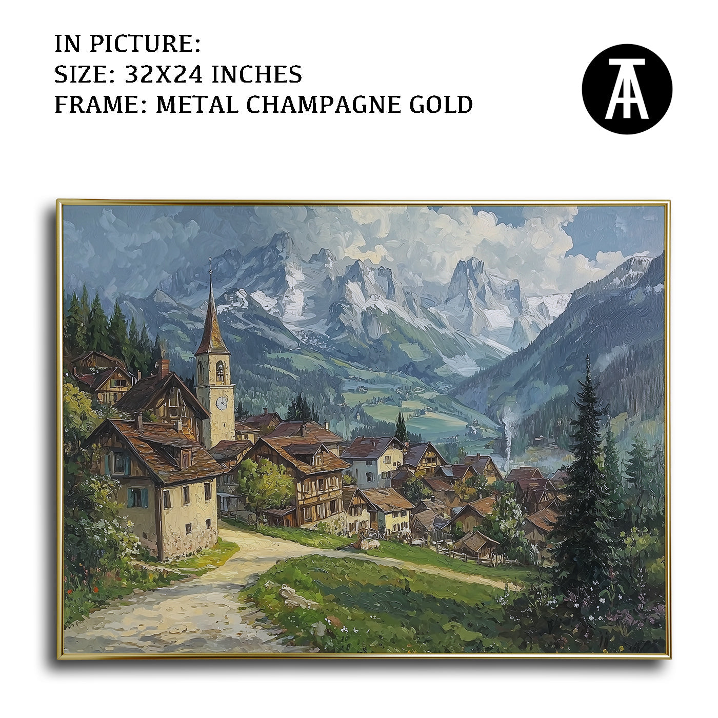 Artwork in Light Brown Frame