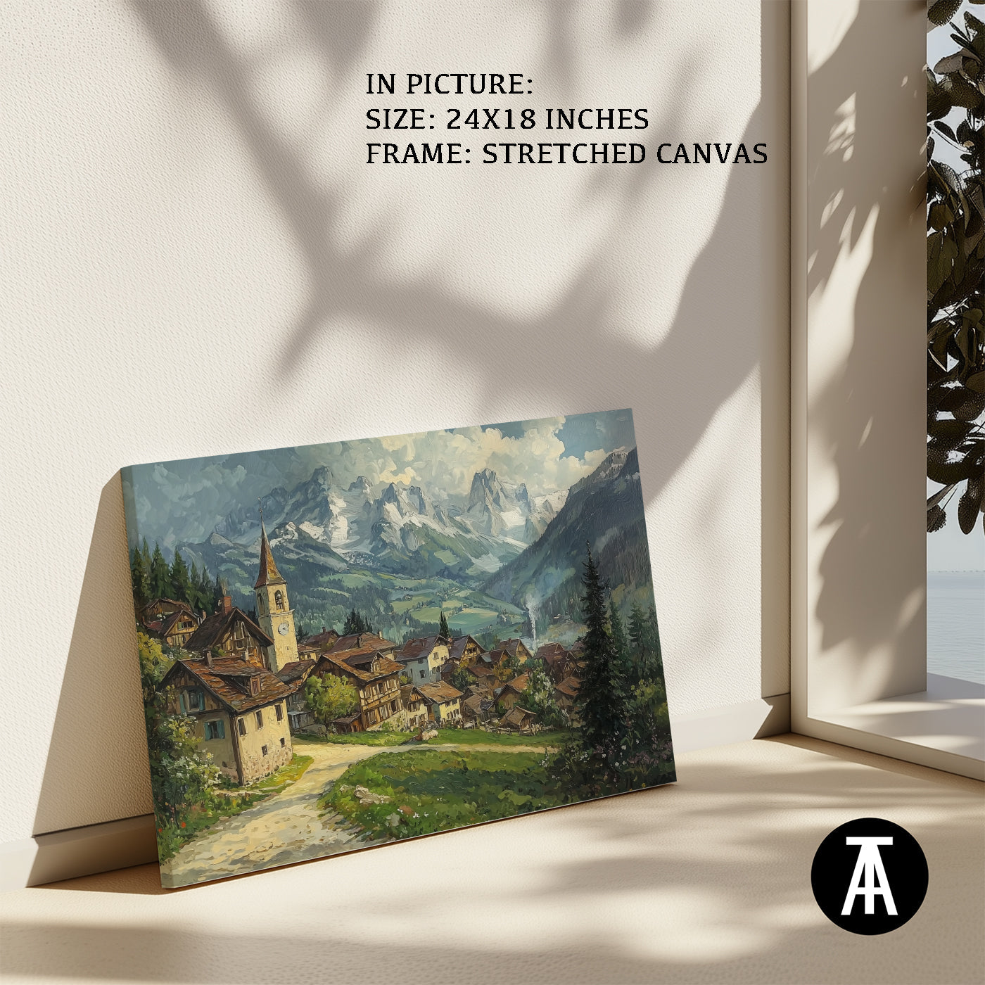 Artwork in Natural Wood Frame