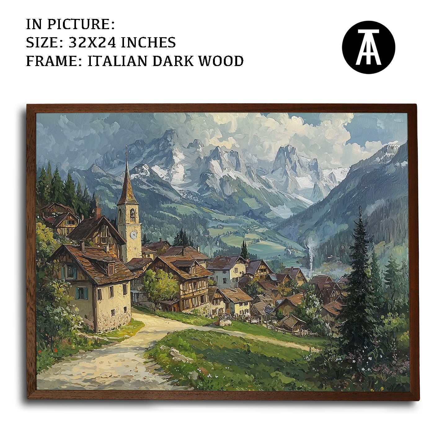 Artwork in Dark Wood Frame