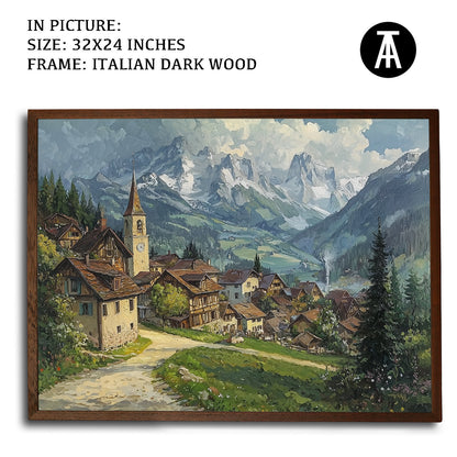 Artwork in Dark Wood Frame