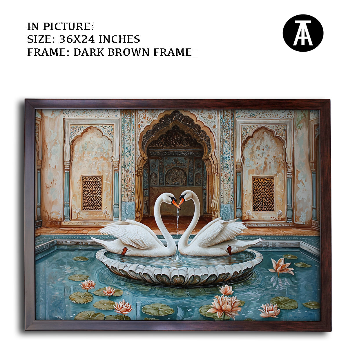 Artwork in Dark Brown Frame