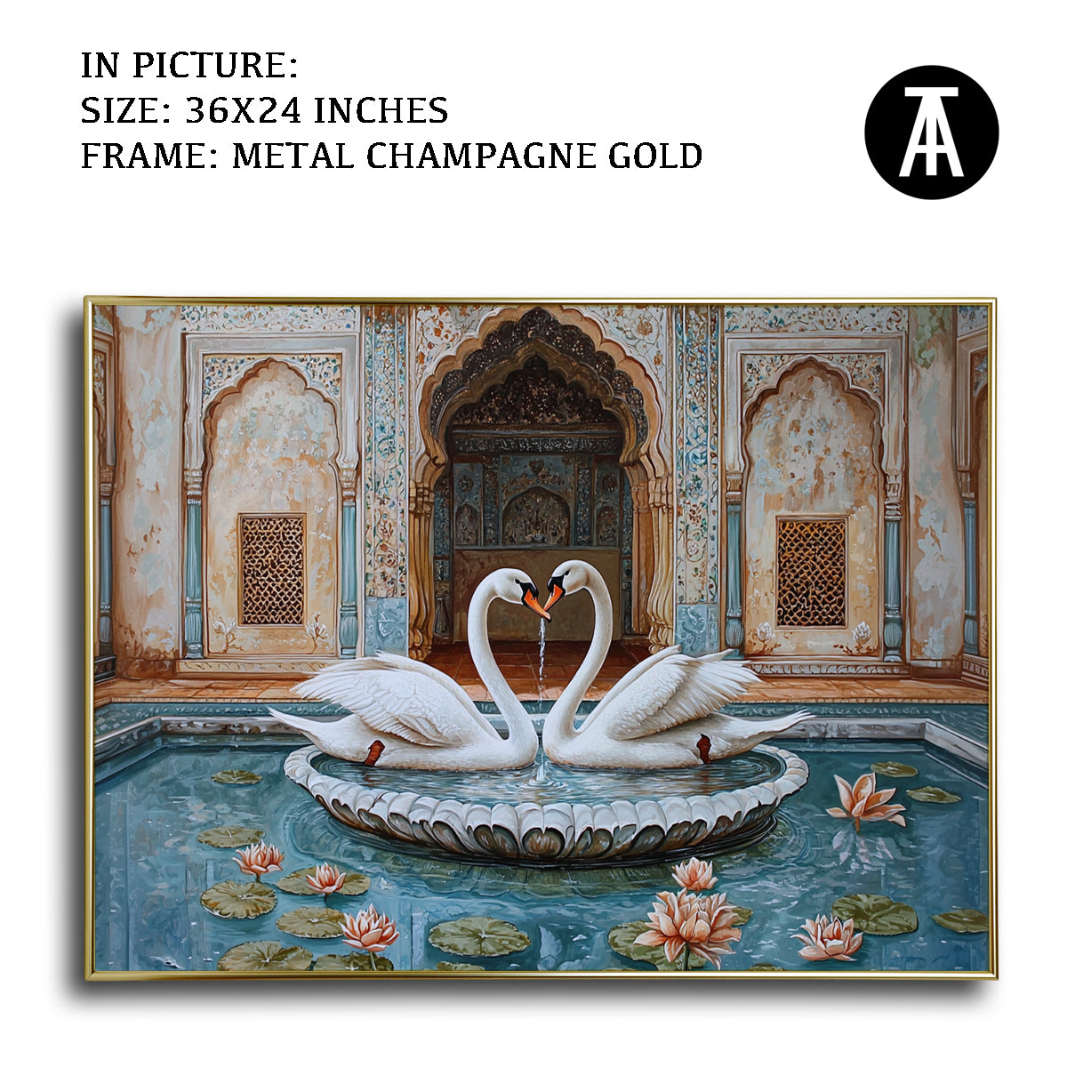 Artwork in Metal Champagne Gold Frame