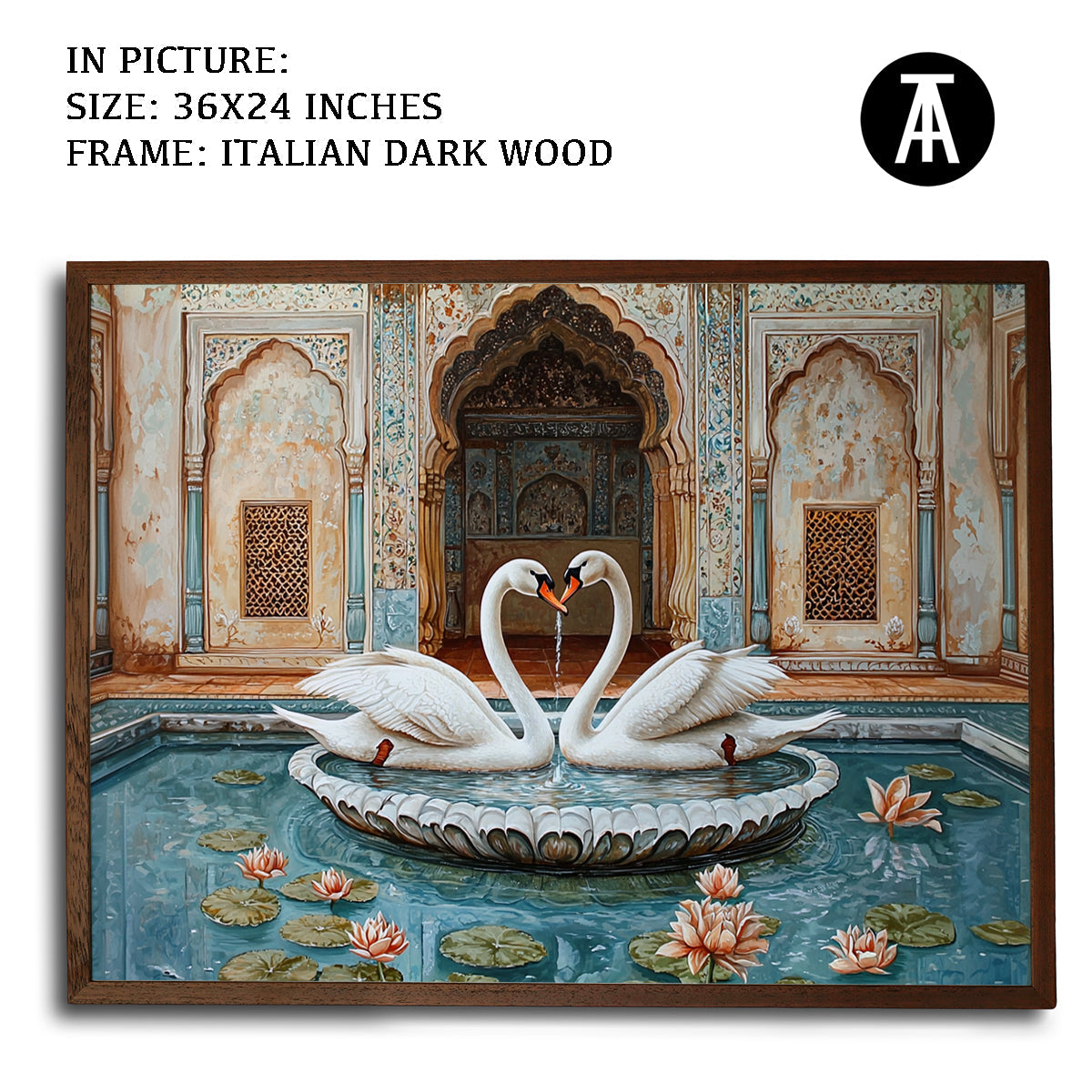 Artwork in Dark Wood Frame