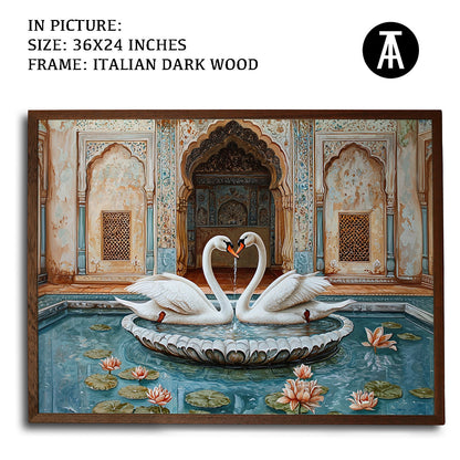 Artwork in Dark Wood Frame
