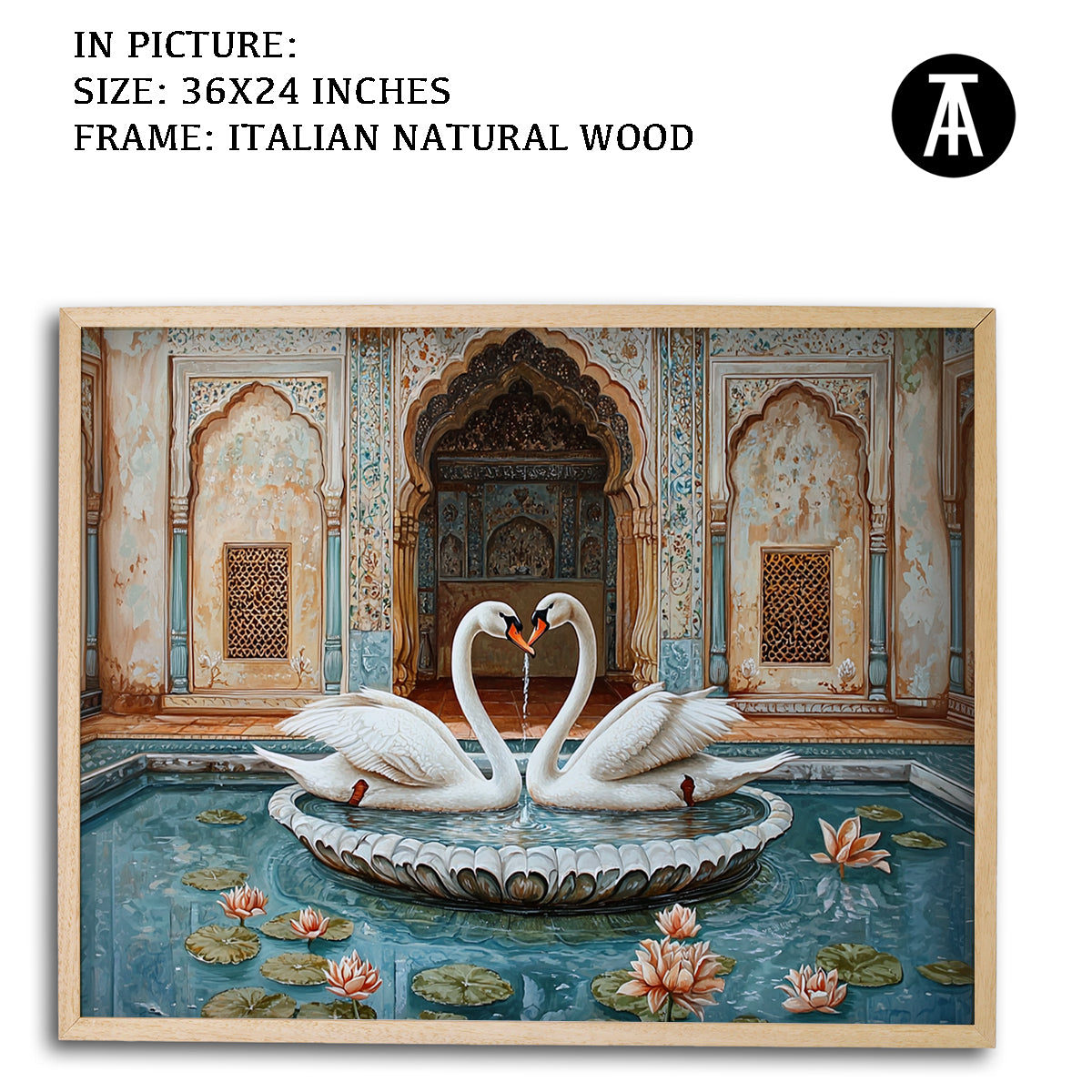Artwork in Natural Wood Frame