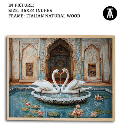 Artwork in Natural Wood Frame