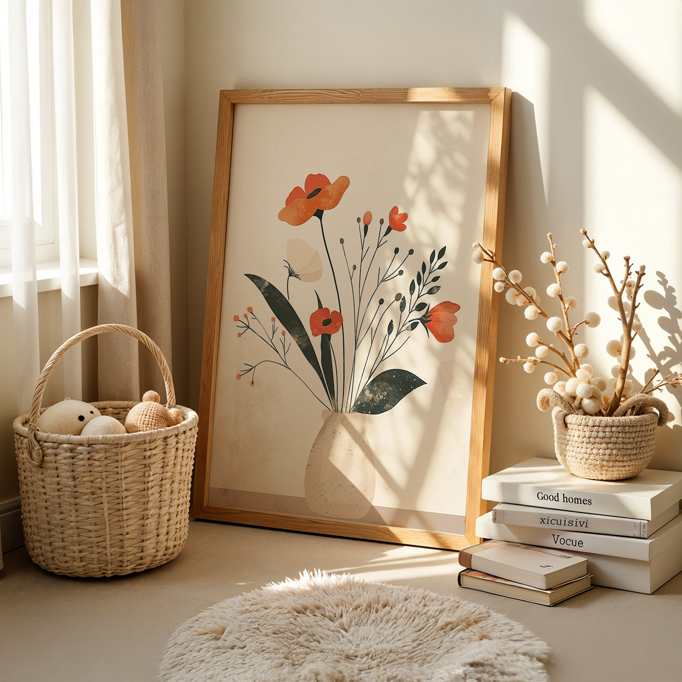 Boho Art Painting in a Lifestyle Setting