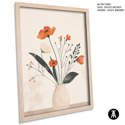 Artwork in Light Brown Frame