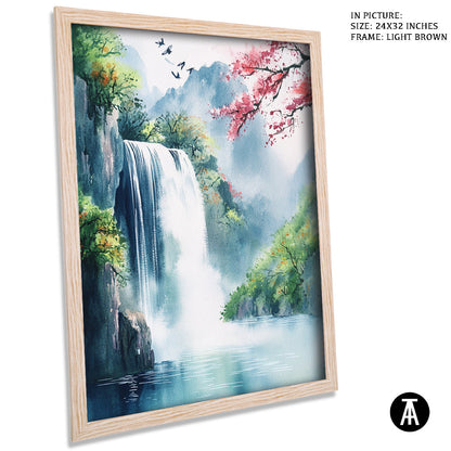Artwork in Dark Brown Frame