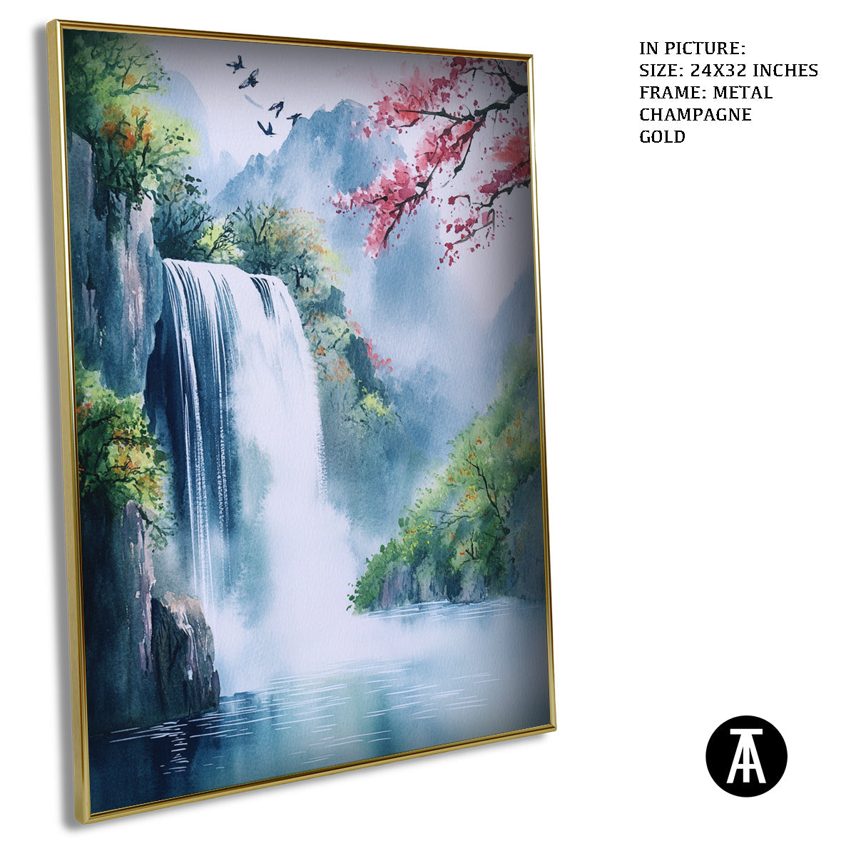 Artwork in Light Brown Frame