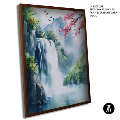 Artwork in Dark Wood Frame