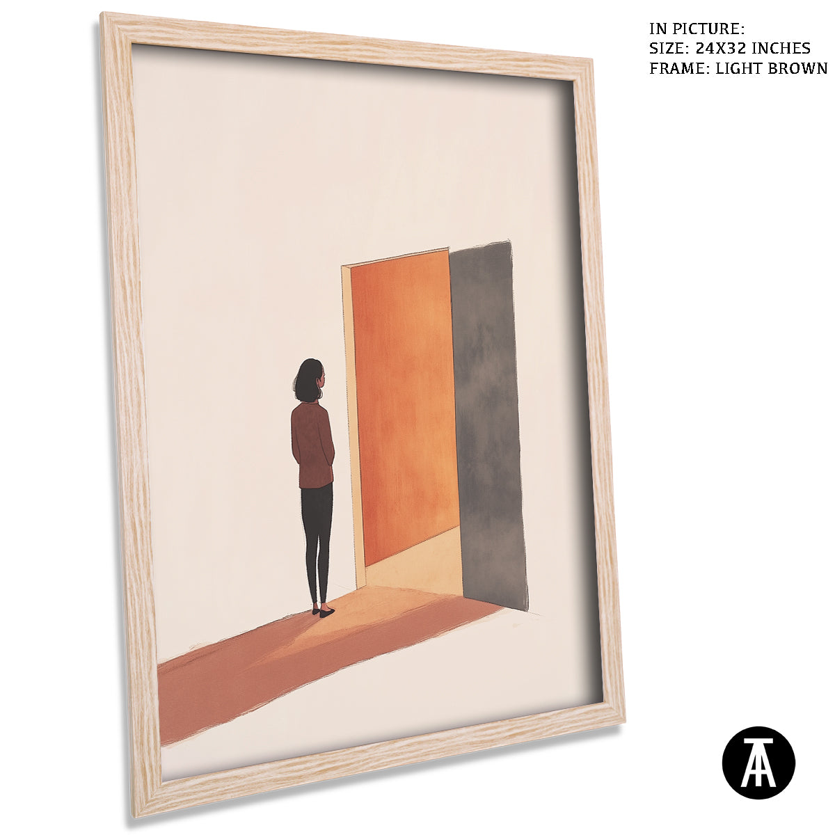 Artwork in Dark Brown Frame