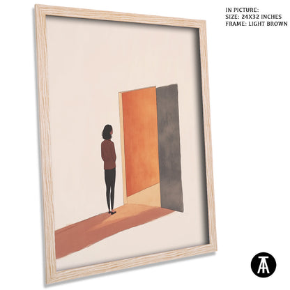 Artwork in Dark Brown Frame
