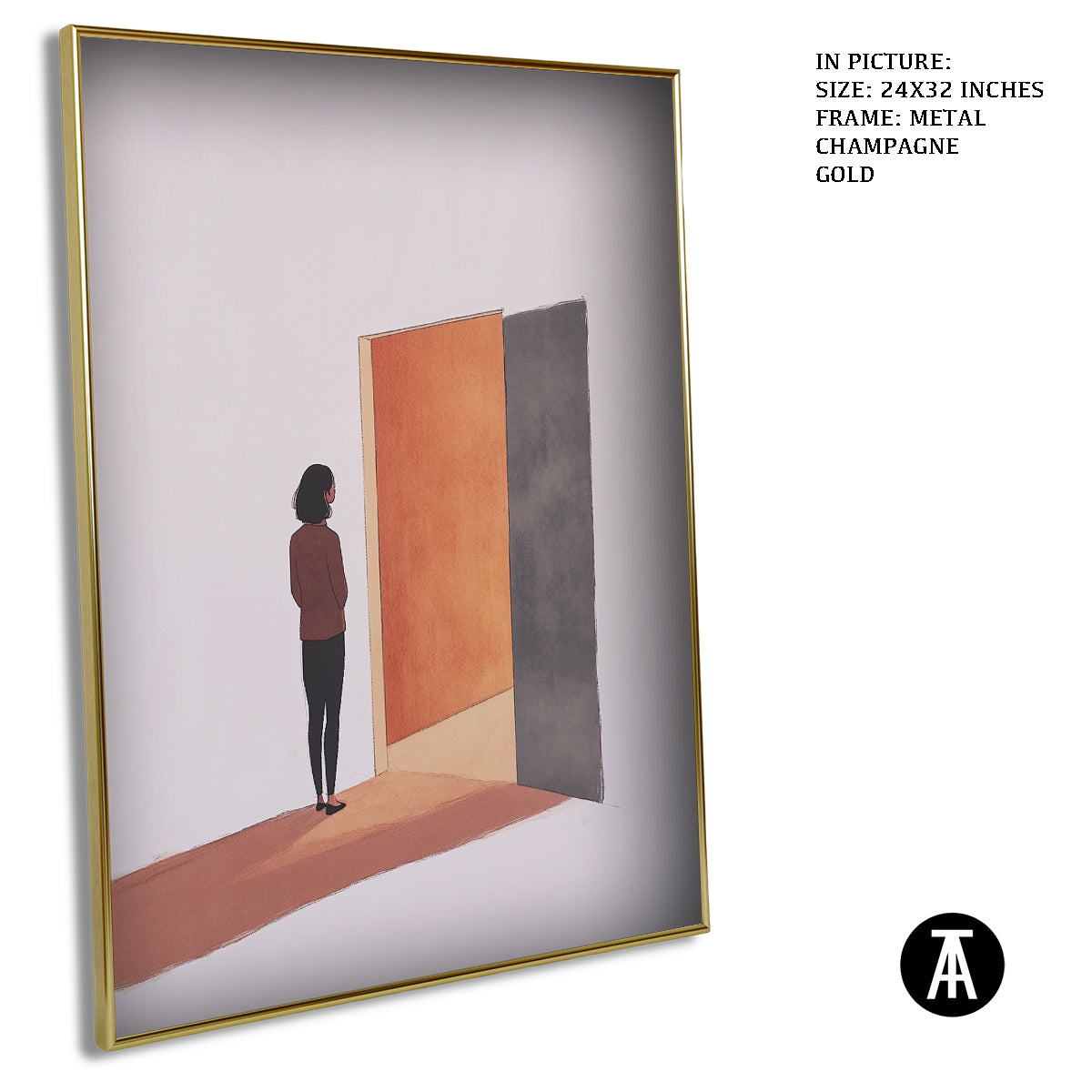 Artwork in Light Brown Frame