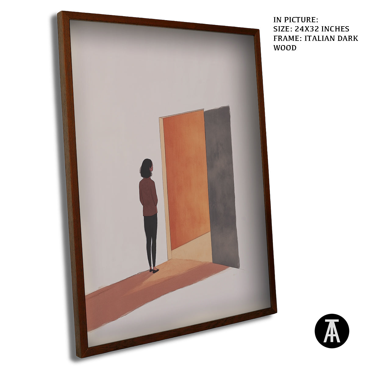 Artwork in Dark Wood Frame