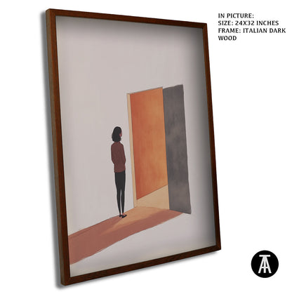 Artwork in Dark Wood Frame