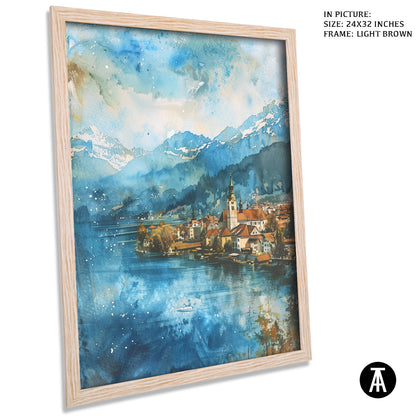 Artwork in Dark Brown Frame