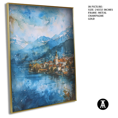 Artwork in Light Brown Frame