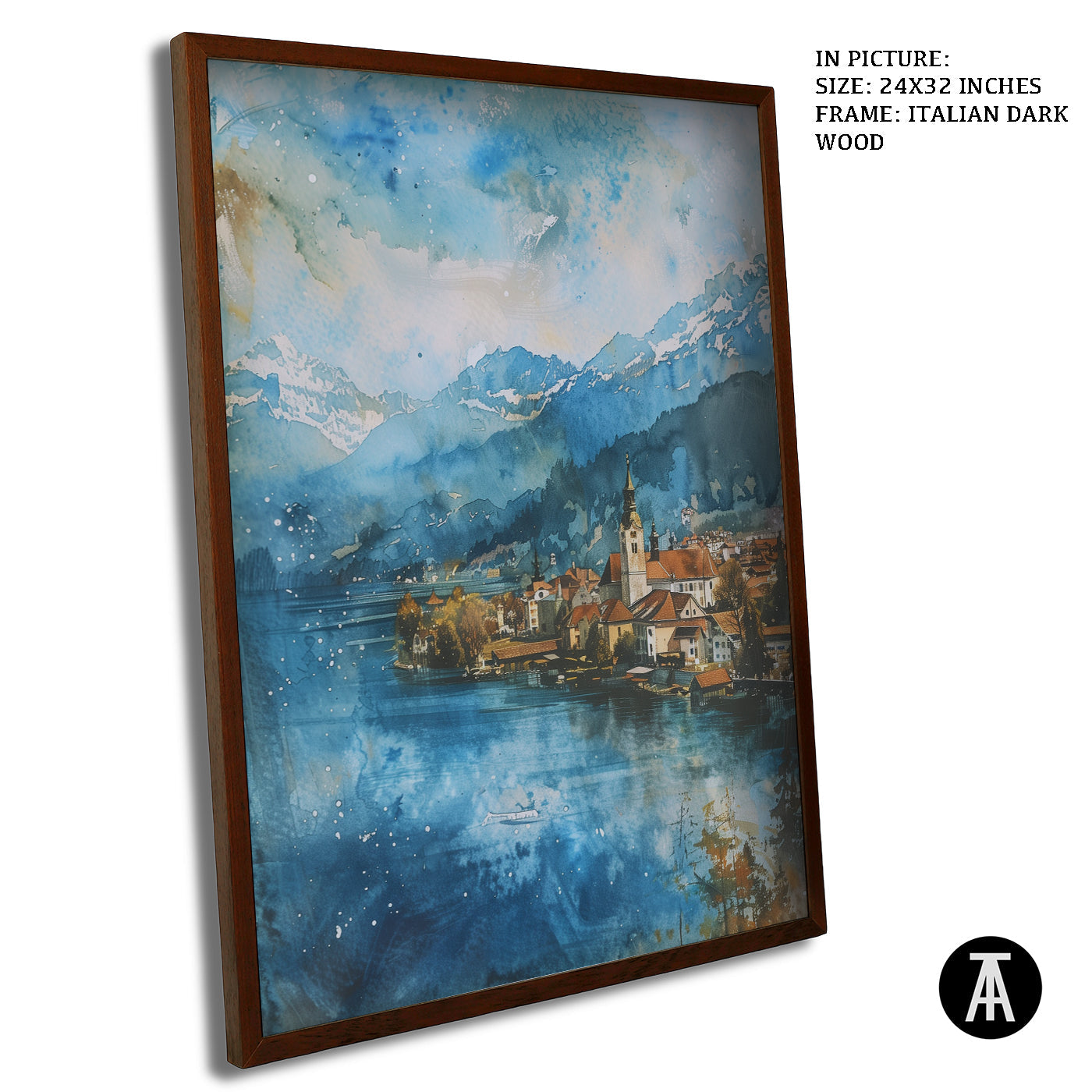 Artwork in Dark Wood Frame