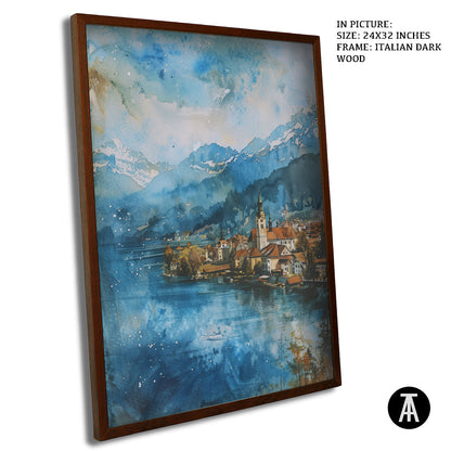 Artwork in Dark Wood Frame