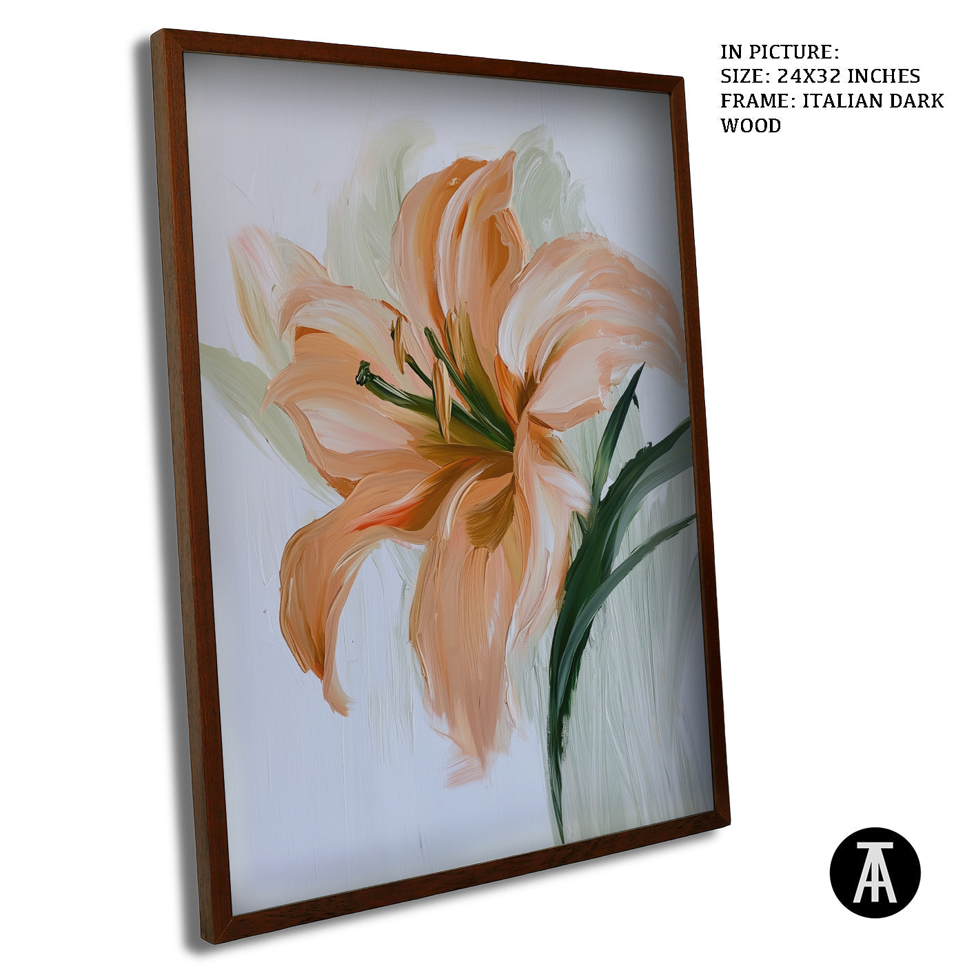 Artwork in Dark Wood Frame