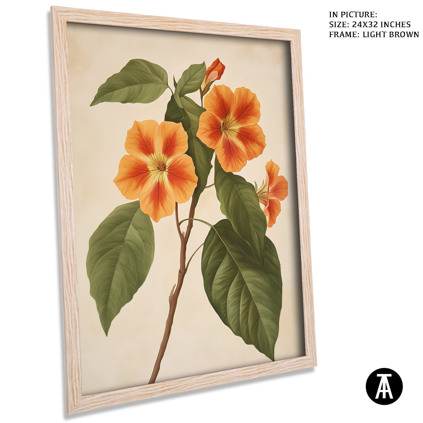 Artwork in Dark Brown Frame