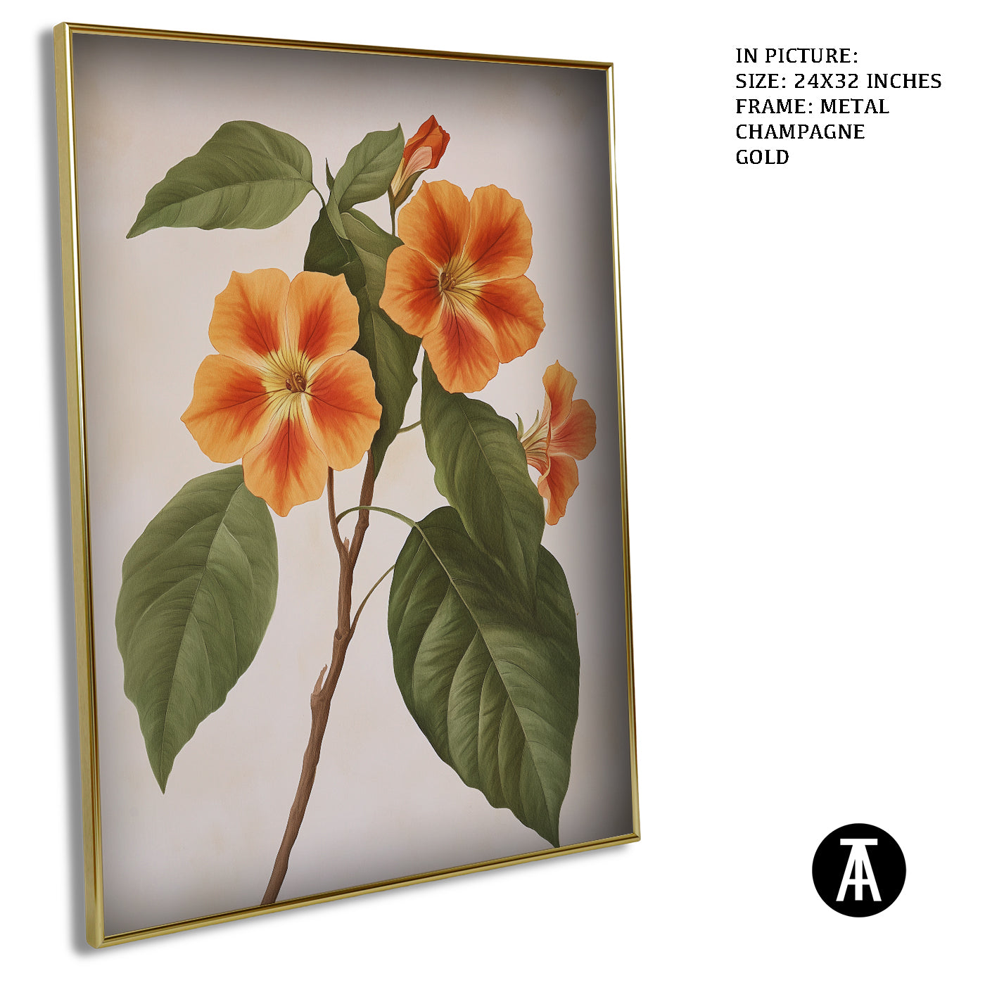 Artwork in Light Brown Frame