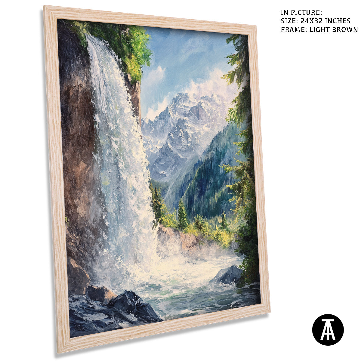 Artwork in Dark Brown Frame