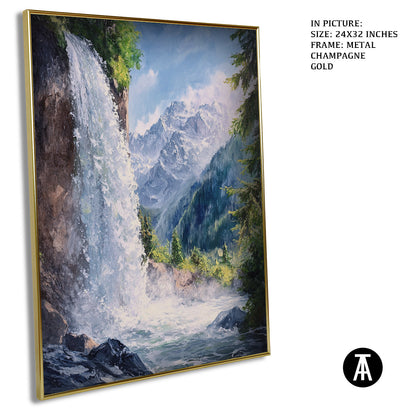 Artwork in Light Brown Frame