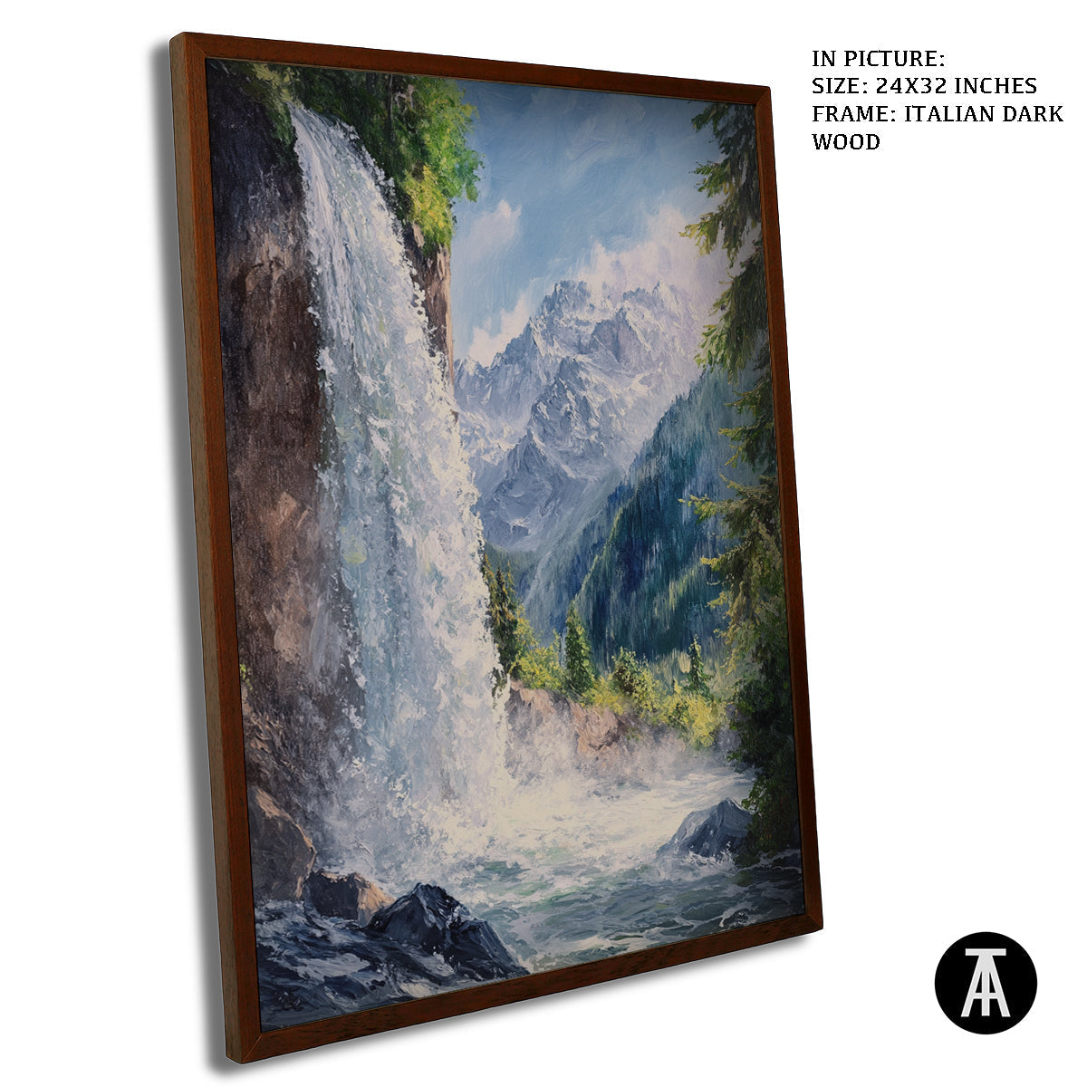 Artwork in Dark Wood Frame